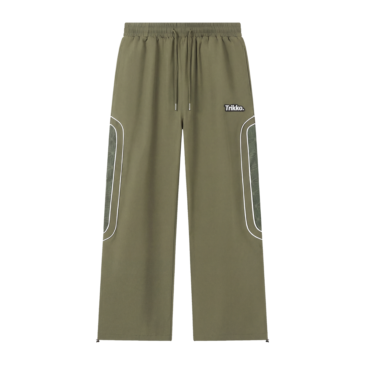 Army green Dolomiti waterproof shell pants, front